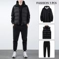 (Set of 3) Winter Half Jacket , Hoodies And Joggers Set 3 Piece. - Fashion | Jackets For Men | Hoodies | Joggers |. 
