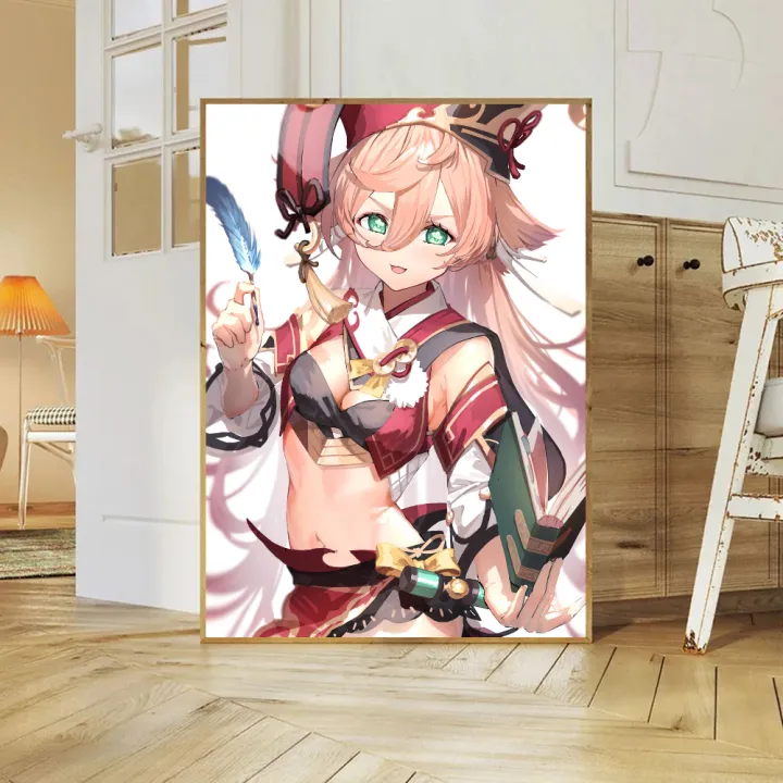 1pc%20Yanfei%20Genshin%20Impact%20Poster%20Self-adhesive%20Art%20Waterproof%20Paper%20Sticker%20Coffee%20House%20Bar%20Room%20Wall%20Decor%20-%20Image%202