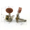 2R2L Metal Ukulele Locking String Tuner Guitar Tuning Peg with Brown Head Pegs for Ukulele Guitar Part. 
