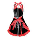Red/Black Uniform Apron Cute And Sweet Polyester Hanging Neck Apron Adjustable Apron for Cafe  Specialty Restaurant Flower Shop Art Training Class Shopping Guide Event Display Service Bakery Studio. 