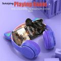 Sutuiying P47M Wireless Bluetooth Headset Gamer Cat LED Light Waterproof Noise Original Cancelling Earbuds Wireless Headphones Bluetooth Earphones. 