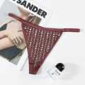Rhinestones Attached T Back G-Sting Thong. 