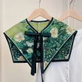 Difutagui Detachable Shirt Collar New Half Shirt Necklace Shawl Floral Luxury Pattern False Collar Women Vintage Shoulder Wraps. 