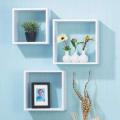 Kamakhya Decor Modern Home Decor Square Cube Floating Wall Shelf Set of 3 (White). 