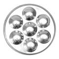Stainless Steel Ritual Tray Puja Thali With 7 Compartments - 7" Diameter. 