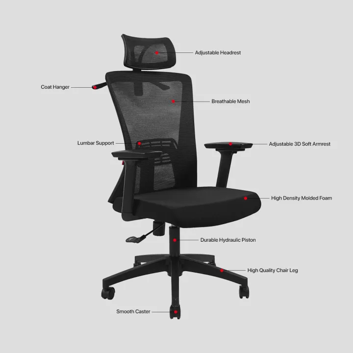 Fantech%20OCA258SV2%20Office%20Chair%20%20Mesh%20Modern%20Revolving%20Wheels%20With%20Adjustable%20Armrest%20Headrest%20Comfortable%20Executive%20Chair%20-%20Image%203