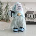 Creative Cartoon Christmas Blue Faceless Doll Exquisite Festive Faceless Dwarf Ornament Cute Soft Dwarf Standing Doll New Year Gift. 