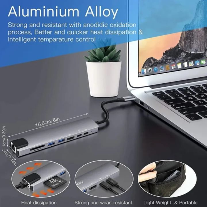 Genuine%20USB%20C%20Hub%208%20in%201%20Multifunction%20Adapter%20for%20MacBook%20&%20Windows-%20USB%20Docking%20Station,%204K%20HDMI,%20HDTV,%20SD,%20TF%20card,%20RJ45,%20USB%20C%20-%20Image%203
