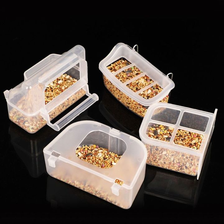 Sturdy Plastic Bird Food Box Transparent Feeding Supplies Indoor Bird Feeder Bird Water Tank Box Cage