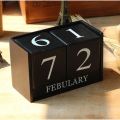 Simple MDF Wooden Perpetual Calendar Pastoral Style Month Display Building Blocks Calendar Eternal Blocks Perpetual Calendar Cube Calendar Shop. 