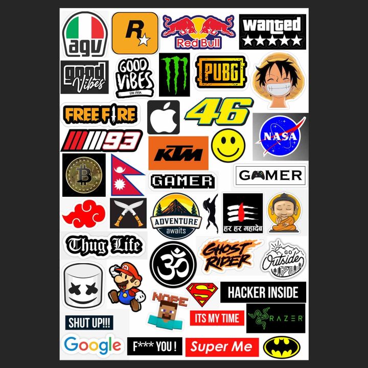Stickers%20Pack%20for%20Bike,%20Car,%20Laptop,%20Cycle,%20Helmet,%20Cpu,%20Freeze%20water%20proof%2042%20pcs%20-%20Decorative%20Stickers%20%7C%20-%20Image%202
