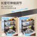 Kitchen Sink Storage Adjustable Width Double Layer  Rack Dish Table Top  Multifunctional  Bowl Plate with Knife and Spoon Holder kitchen Organizer. 