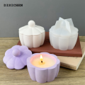 DISICHEN 【2025 Version】 Mini Candle Jar Silicone Mold DIY Round with Lid Plaster Flower Pot Molds Resin Concrete Storage Box Making Home Decor Supplies. 