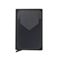 Slim RFID Aluminum Wallet with Elasticity Back Pouch Pop Up Card Holder. 