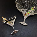 Yuanyan Fashion Cute Summer Juice Cup funny Luxury Brooch For Women, Designer Shiny Cup Pins For Backpack Clothing Decorative Jewelry. 