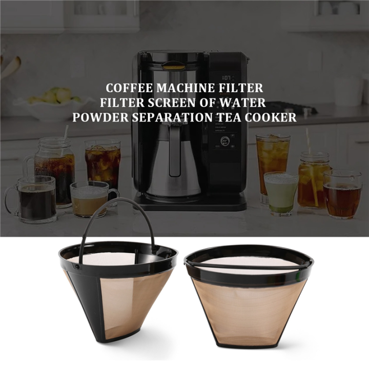 2PCS Reusable Cone Coffee Maker Filters for Coffee Bar Brewer Replacement Permanent Basket Filter