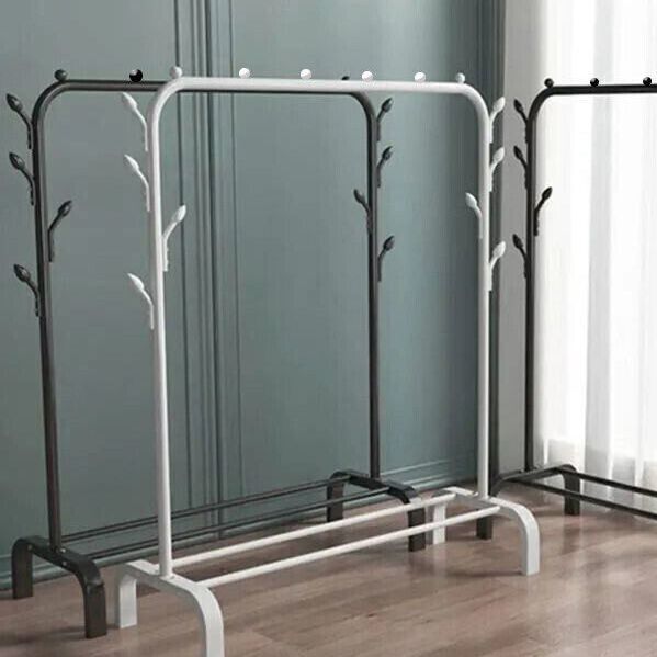 Garment and Coat Hanger Single Rod Rack Stand (Requires Self Assembly)