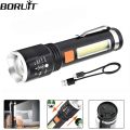 Powerful LED Flashlight Tactical Portable Telescopic Torch 4 Modes Type C Rechargeable High Power Flashlight Camping By Khopo. 