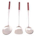fasdaga 2X Wok Spatula and Ladle,Skimmer Ladle Tool Set, 17Inches Spatula for Wok, 304 Stainless Steel Wok Spatula. 