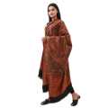 Black With Maroon And Golden Colour Floral  Pasmina Shawl For Women. 