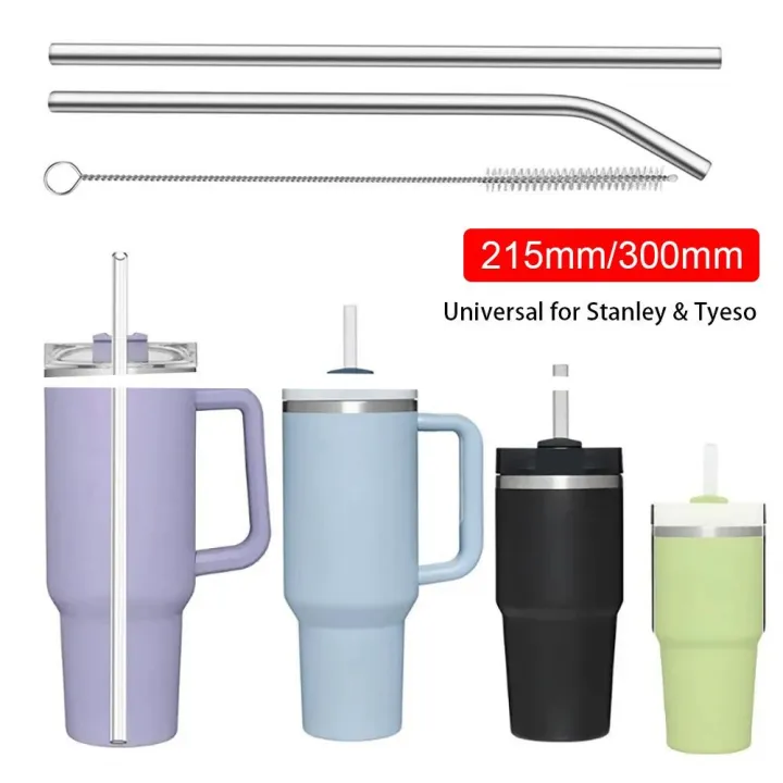 1Pcs New Straight Bent Stainless Steel Straws Silver Drinking Cup Straw Reusable 6mm 8mm Replacement Straw for Stanley 30oz 40oz Tyeso Cup
