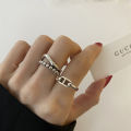 【Fresh designs】Fresh Ring 925 Silver Simple Round Beads Double Layer Student Open Finger Ring Trendy. 