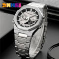 SKMEI 1816 Dual Display Multifunction Luminous Watch For Men - Silver. 