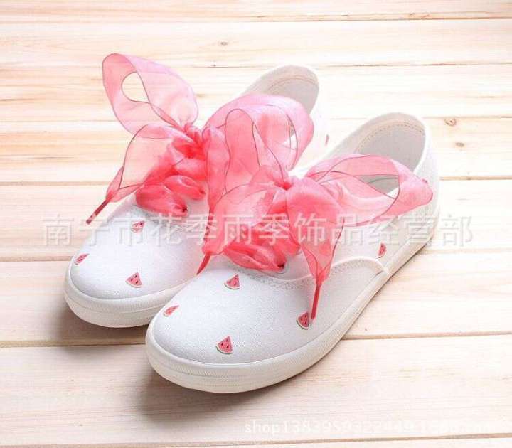 Organza%20Ribbon%20Chiffon%20Shoelaces%20Black%20White%20Red%20Yellow%20Blue%20Green%203.2cm%20Widened%20-%20Image%205