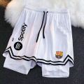 2324 Real Madrid Shorts Barcelona Football Same Style Summer Quick-Dry Breathable Sports Training Pants Loose Double-Layer with Inner Lining. 