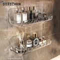 DISICHEN Fashion 1Pcs Bathroom Transparent Shelf Rack Wall-mounted Washbasin No-punch Washroom Wall Mounted Cosmetic Storage Organiser. 