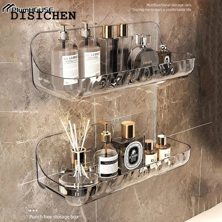 DISICHEN%20Fashion%201Pcs%20Bathroom%20Transparent%20Shelf%20Rack%20Wall-mounted%20Washbasin%20No-punch%20Washroom%20Wall%20Mounted%20Cosmetic%20Storage%20Organiser%20-%20Image%203