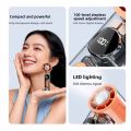 Outdoor Cooling Device 100 Gears Mini Pocket Turbo Fan Rechargeable Transparent Body Handheld Fan Adjustable Speeds with LED Light Neck Hanging Small Fan Travel. 