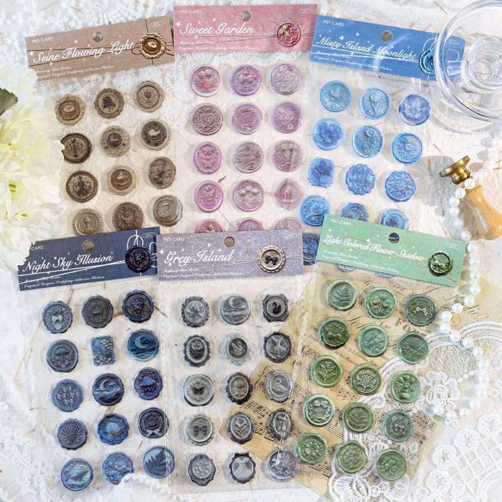 Momo Wax Epoxy Memory Box Series 3D Journal Versatile Envelope Sealing Stickers