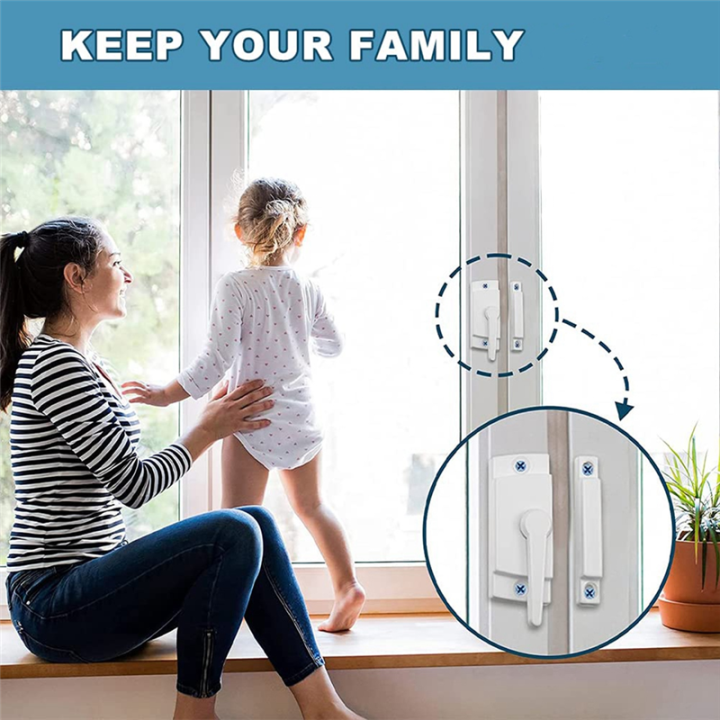 NAMUNY%204%20Pack%20Window%20Sash%20Locks,%20Window%20Latches%20Replacement%20Sash%20Locks%20White%20Fits%20Horizontal%20Sliding%20Window%20-%20Image%206