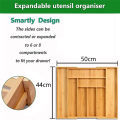 ARELENE Bamboo Expandable Drawer Organizer, Silverware Organizer for Kitchen, Silverware, Cutlery and Makeup Drawers.. 