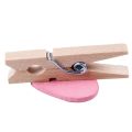 Love Heart Shape Wooden Clips Message Photo Holder Album Card Paper Pegs Decor Photography - Pink 40 Pcs. 