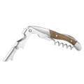3 in 1 Function Stainless Wood Handle Wine Opener Bottle Opener and Foil CutterWaiters Corkscrew Fit for HomeBarParty with Gift Box. 