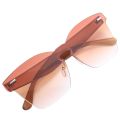 sunglasses women Summer Rimless Square Shades Sunglasses woman Brown. 