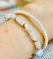 2 Layer Handmade Crystal Stone Bracelet For Women (Clear Quartz). 