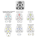 3X US Travel Plug Adapter EU/UK/AU/In/CN/JP/Asia/Italy/Brazil to USA (Type B), 3 USA Plug, Charger Converter White. 