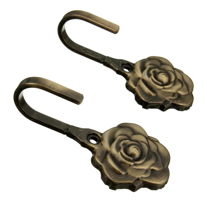 fasdaga%202%20Pair%20Wall%20Hooks:%201%20Pair%20Metal%20Rose%20Flower%20Curtain%20Tie%20Back%20Tieback%20Holders%20Wall%20Hooks%20&%201%20Pair%20Iron%20Leaf%20Shaped%20Curtain%20Tie%20Backs%20Holders%20Wall%20Hooks%20-%20Image%205