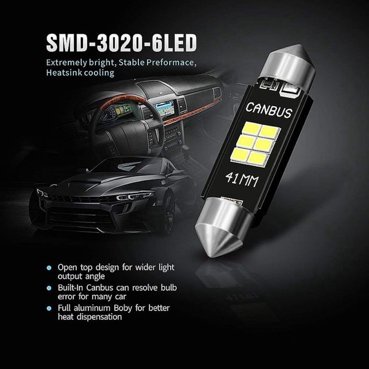 NAMUNY%202X%20Extremely%20Bright%20400%20Lumens%203020%20Chipset%20Canbus%20Error%20Free%20LED%20Bulbs%20for%20Interior%20Car%20Lights%20License%20Plate%20Map%20Door%20-%20Image%204