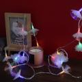 New Year Gifts LED Fiber Optic Flower String Lights Flash Double Layered Fairy Lamps Battery Powered .5M/3M Christmas Tree Flower Lights Outdoor. 