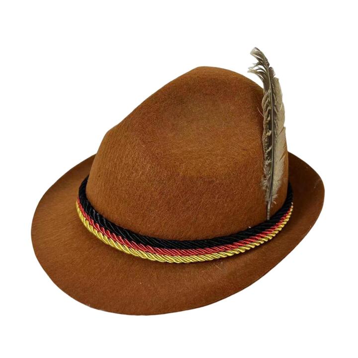 Trendygirl Non-woven Fabric Jazz Hat Vintage Oktoberfest Fedora Hat with Feather Rope Perfect for 1920s Themed Parties Cosplay Events Men Women