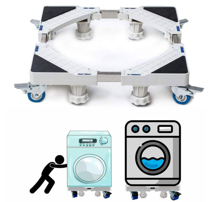 Universal Base Fridge Stand with 4/8 Strong Feet Multi-Functional Adjustable Base  Dryer, Washing Machine and Refrigerator Base Stand with 4/8 Strong Feet