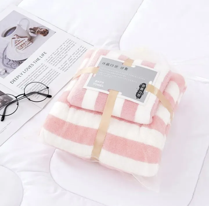 2%20Pcs%20Coral%20Fleece%20Bath%20Towel%20Small%20&%20Large%20Size%20Soft%20Towel%20for%20Women%20Men%20Kids%20Water%20Absorbent%20No%20Lint%20Quick%20Drying%20Towel%20Set%20-%20Image%203