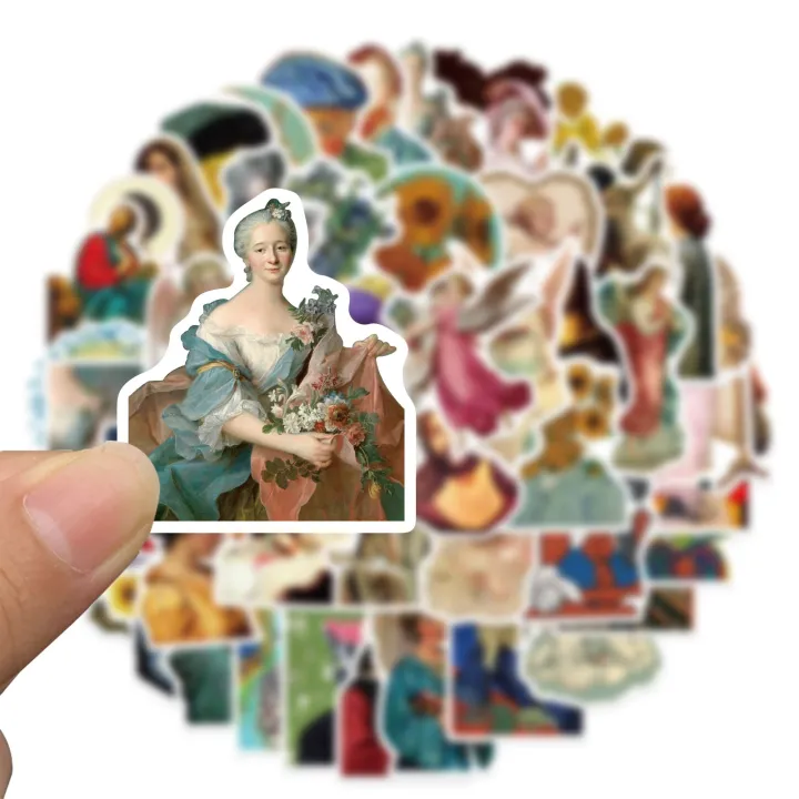 Artsy%20Home%2025/50%20Pcs%20Van%20Gogh%20Oil%20Painting%20Stickers%20for%20Laptops%20and%20Skateboards%20Cellphone%20Guitar%20-%20Image%202