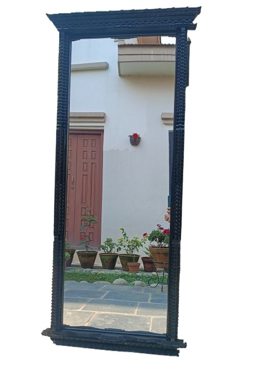 Full Length Wooden Carved Mirror/ Size 2ft by 4.5ft/Handicraft/Traditional Design