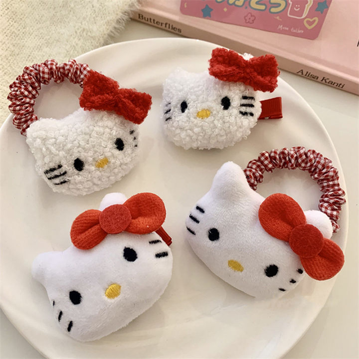 Sanrio%20Sweet%20Cute%20Plush%20Hello%20Kitty%20Elastic%20Hair%20Ties%20Cartoon%20Kawaii%20Barrettes%20Fashion%20Hair%20Accessories%20Hairpin%20For%20Girls%20Gift%20-%20Image%202
