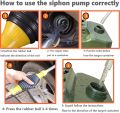 High Flow Gasoline Hand Pump, Oil suction pump, Portable Manual Car Pump for transfer Petrol, Diesel, Oil, Liquid, Water Fish Tank, with 2 Meter flexible Hose. 